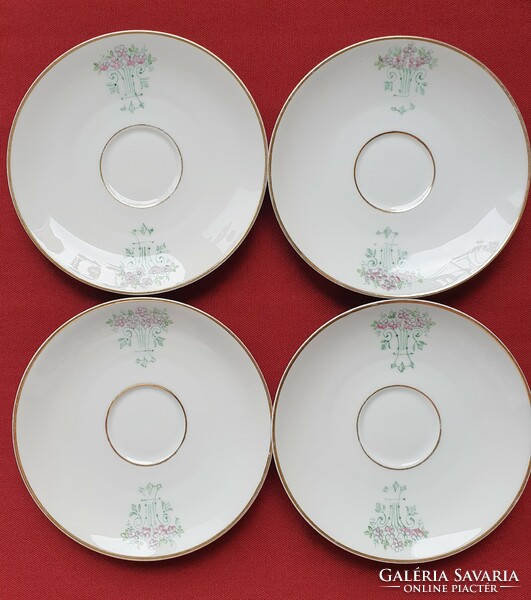 Tirschenreuth Bavarian German porcelain saucer plate with flower pattern hand painted