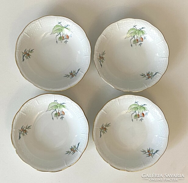 4 Herend porcelain cups and bowls with Hecsedli pattern