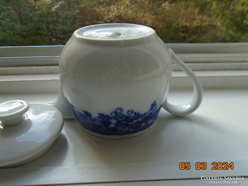 Dense cobalt floral pattern thick-walled teapot from the German company Bauscher Weiden