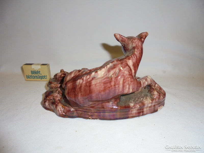 Retro glazed earthenware ashtray, ashtray with deer - a piece of nostalgia