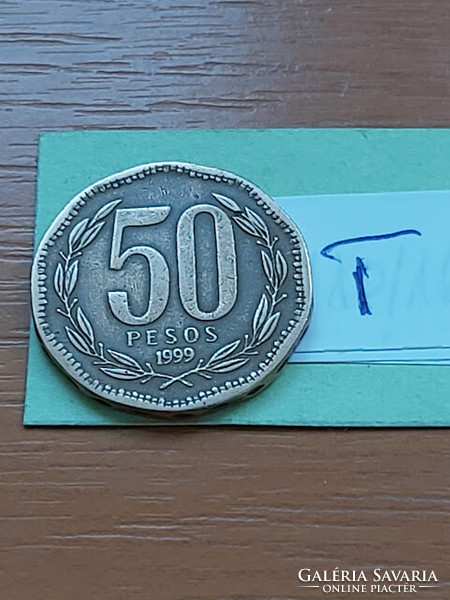 Chile 50 pesos 1999 aluminum bronze bernardo o'higgins, #t