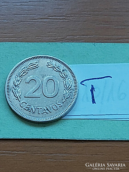 Ecuador 20 centavos 1974 copper-nickel #t