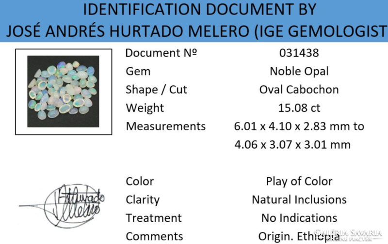 60 db Nemes Opál - Certifikációval - 15,08 ct