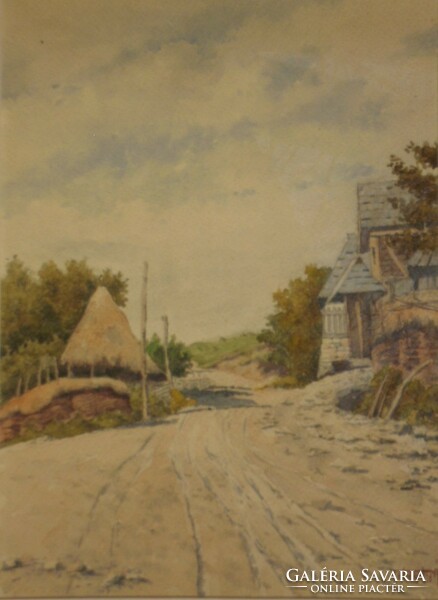 Árpád Telegdy (1871-1931): village detail in Transylvania