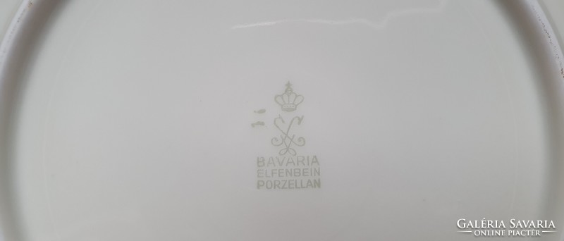 Elfenbein Bavaria német porcelán kávés teás reggeliző szett csésze kistányér tányér