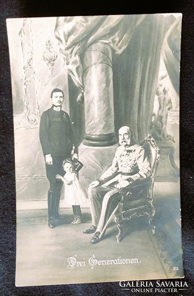 1915 Habsburg dynasty Franz Josef King of Hungary Charles + Otto main heir to the throne contemporary photo sheet