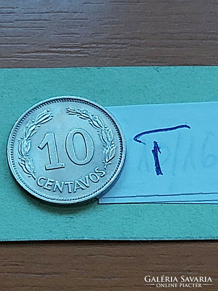 Ecuador 10 centavos 1972 steel nickel plated #t