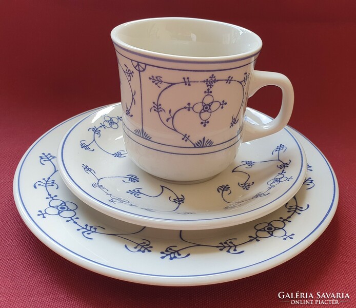 Wellco feinsteinzeug krefeld German porcelain breakfast coffee tea set cup saucer small plate