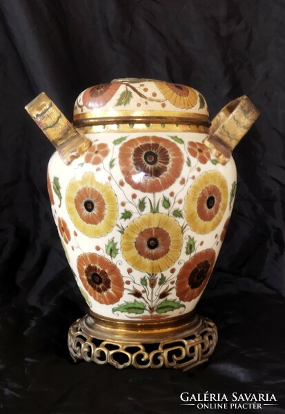 Zsolnay antique historicizing petroleum lamp body