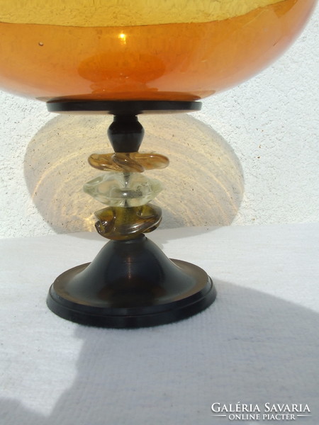 Antique serving bowl center table crystal