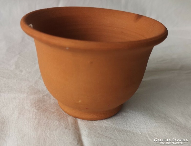 Brown unglazed ceramic bowl 5.5 cm