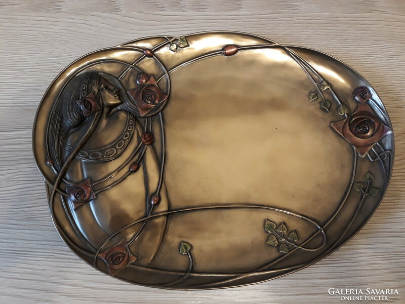 Charles Rennie Mackintosh art nouveau style bronzed decorative bowl