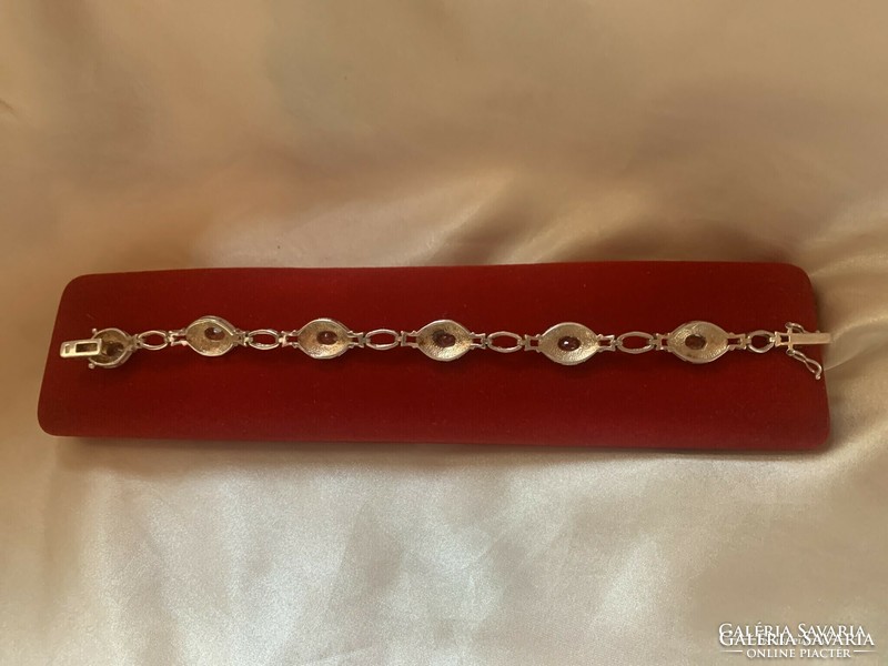Silver bracelet with topaz