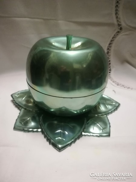 Retro pálinkás poharak, alma alakú tartóban