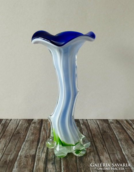 Glass flower vase by Murano glass artist, 60s