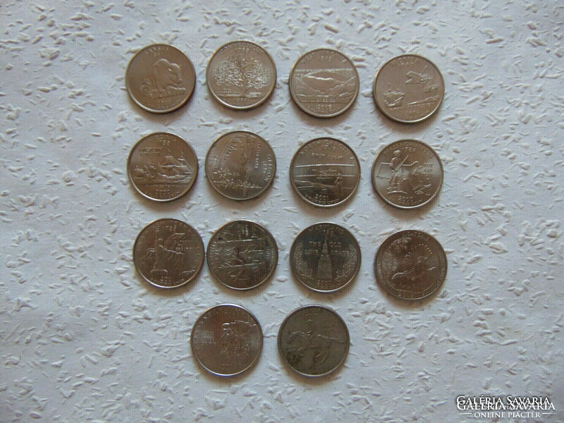 Usa souvenir 25 cents - 1/4 dollar 14 pieces lot!