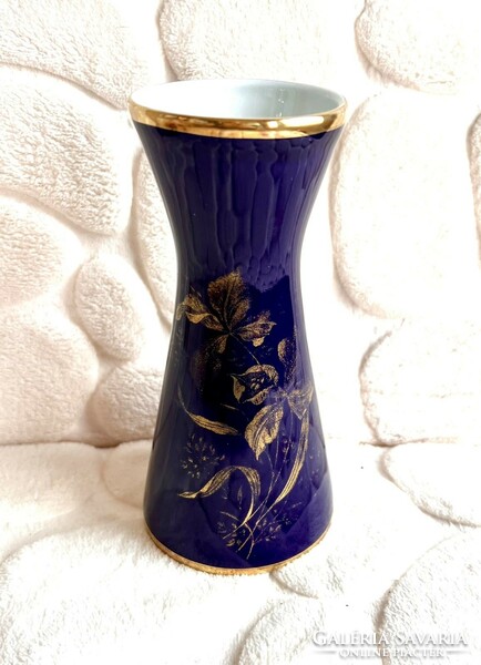 Royal kpm bavaria echt cobalt porcelain vase decorated with royal blue gold