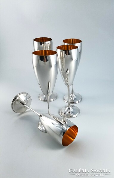 Silver champagne glasses