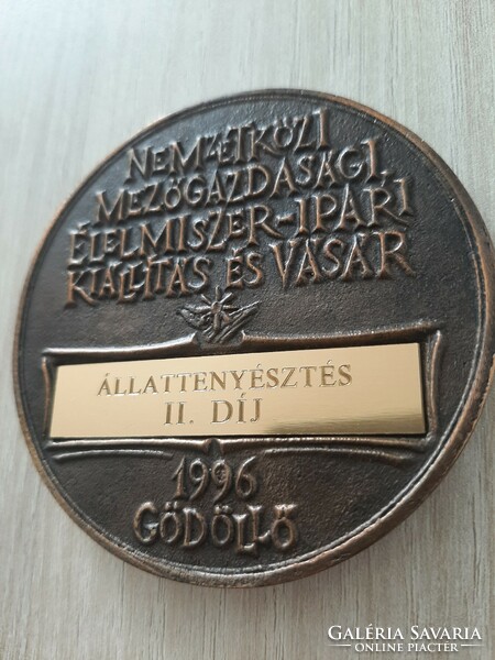 72. MÉK  Gödöllő 1996 bront emlék plakett 7,2 cm saját dobozában