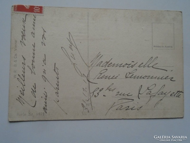 D201675 old postcard horse-drawn mail car - c.Töttler 1900 - New Year's card p 1913