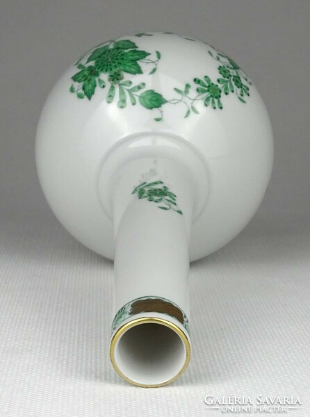 1Q681 green Indian basket pattern Herend porcelain vase 19 cm