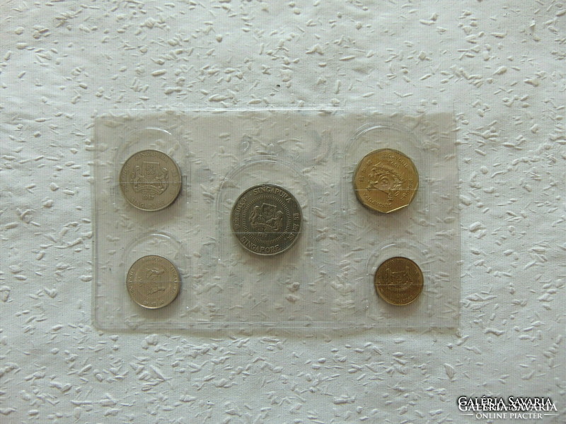 Szingapúr 5 darab érme műanyag bliszterben