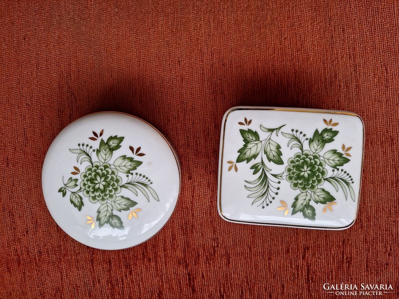 Hollóháza Erika patterned porcelain jewelry box, bonbonnier