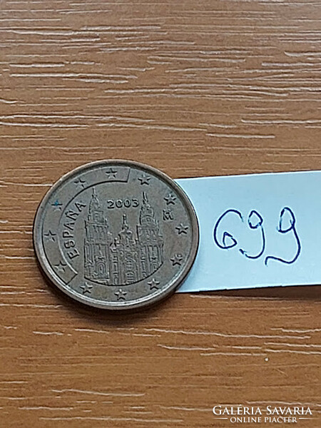 Spain 5 euro cent 2003 santiago de compostela, cathedral 699