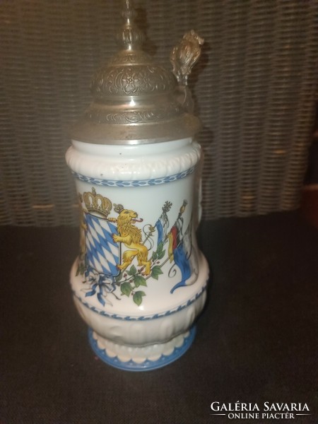 Bavarian jug with a tin lid! Special!!!!!