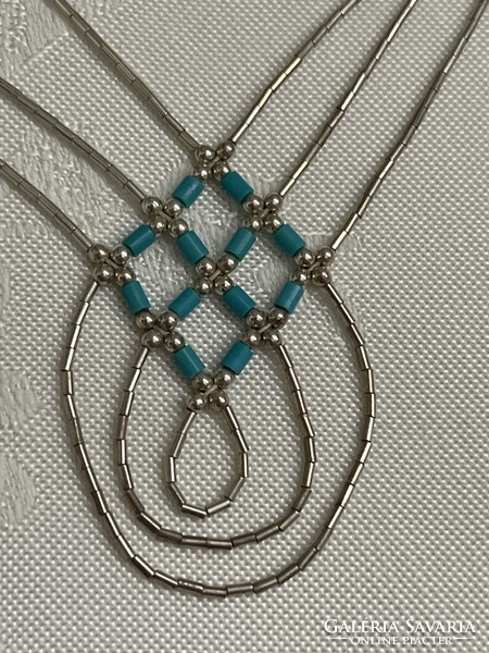 Special unique elegant silver necklaces with turquoise.