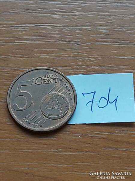 Italy 5 euro cent 2002 steel with copper coating, Colosseum Rome, 704