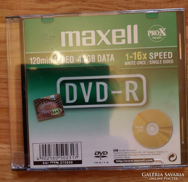 2 db Maxell DVD-R egyben eladó, bontatlan, eredti celofáncsomagolásban (Akár INGYENES szállítással)