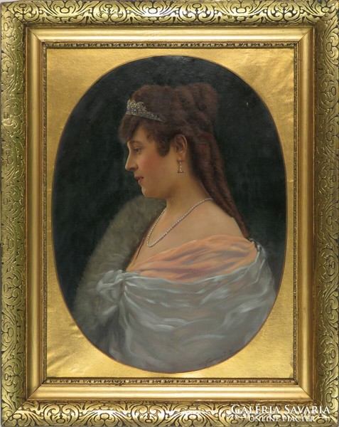 Caravó z. Signed: portrait of a lady with a diadem