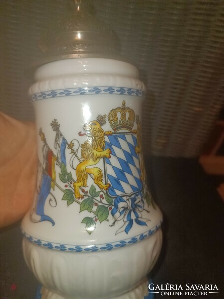 Bavarian jug with a tin lid! Special!!!!!