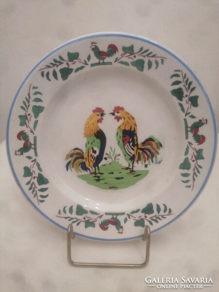 Wilmhelmsburg hard ceramic wall plate with rooster