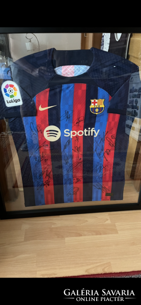 A limited edition (total of 27 units were released) signed fc barcelona shirt for sale