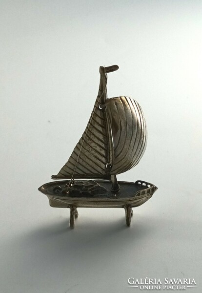 Silver figurine, sailboat