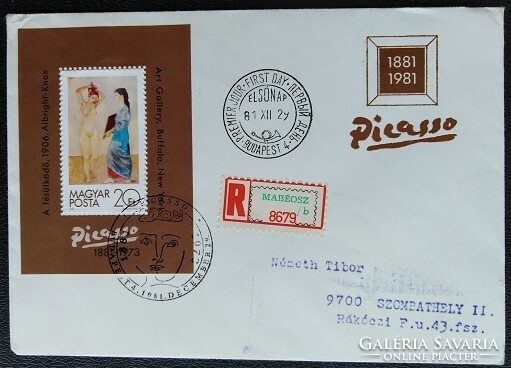 Ff3496 / 1982 painting - pablo picasso block ran on fdc