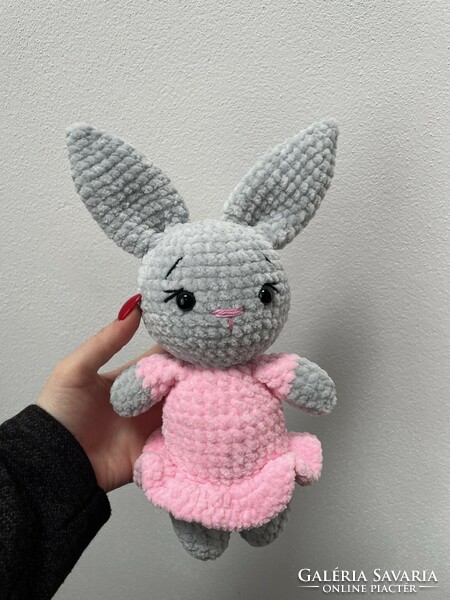Gray bunny with pink skirt