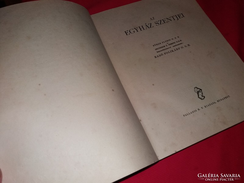 1880. Radó Polikárp : Az egyház szentjei súlyos nagy illusztrált könyv a képek szerint PALLADIS R.T.