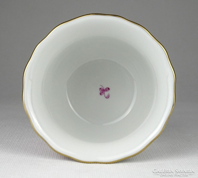 1Q674 Herend porcelain bowl with purple Indian basket pattern