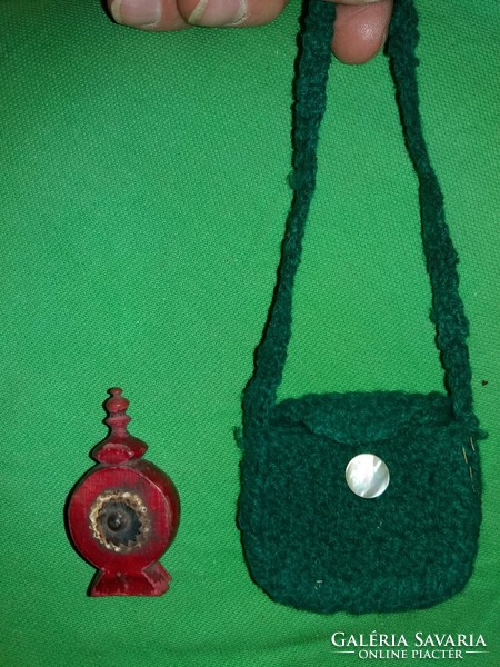Antique mini graduation souvenir mini satchel (15cm) hand-carved painted water bottle (5cm) according to the pictures