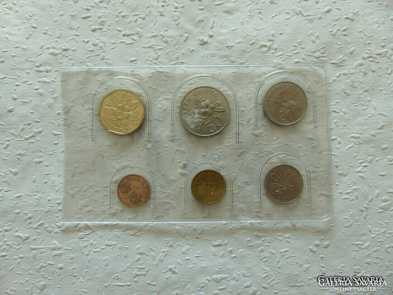 Szingapúr 6 darab érme műanyag bliszterben