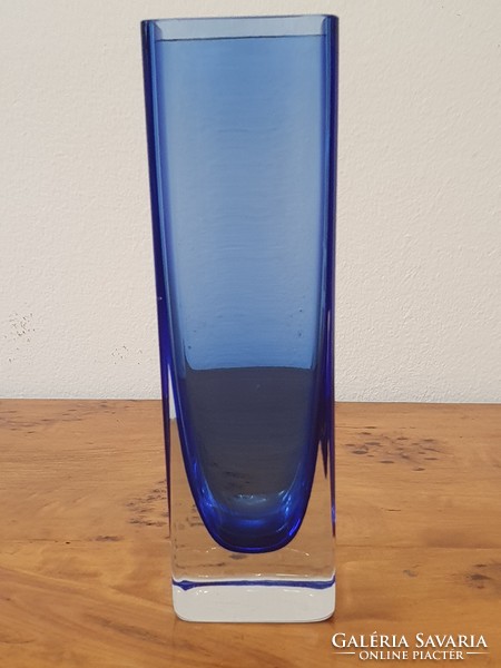 Muránoi kék üveg váza