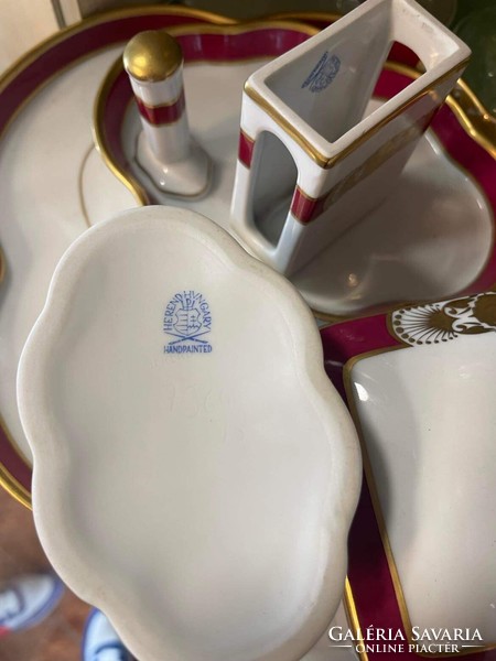 Herend porcelain cigarette set.