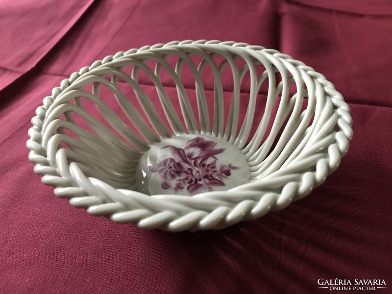 Openwork Herend porcelain basket