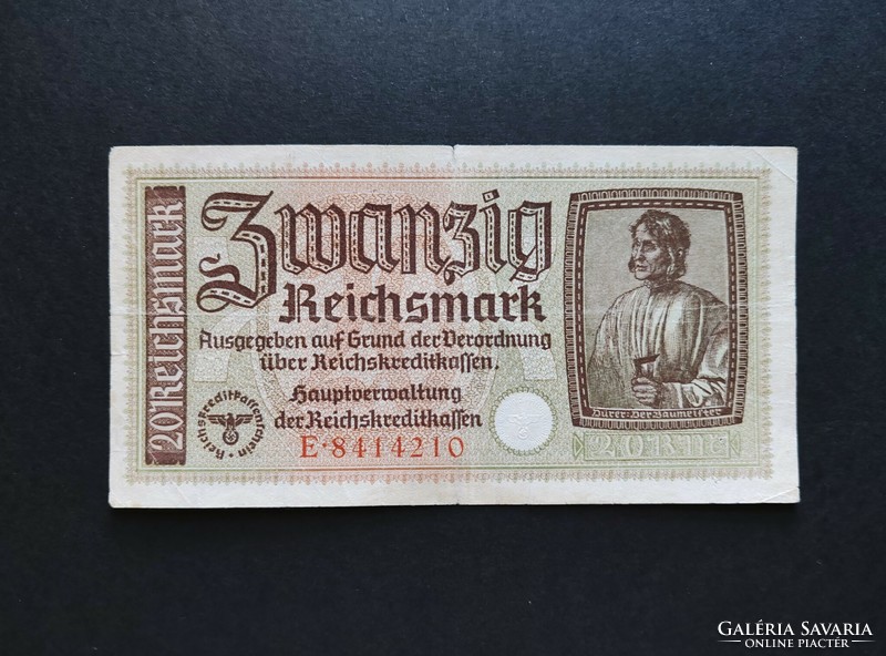 Germany 20 reichsmark / mark 1940, vf