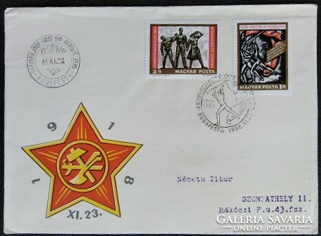 FF2499-500 / 1968 Kommunisták Magyarországi Pártja bélyegsor FDC-n futott