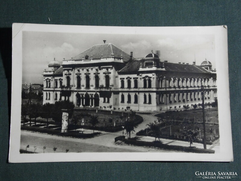 Postcard, kisújszállás, council house, view detail, 1959