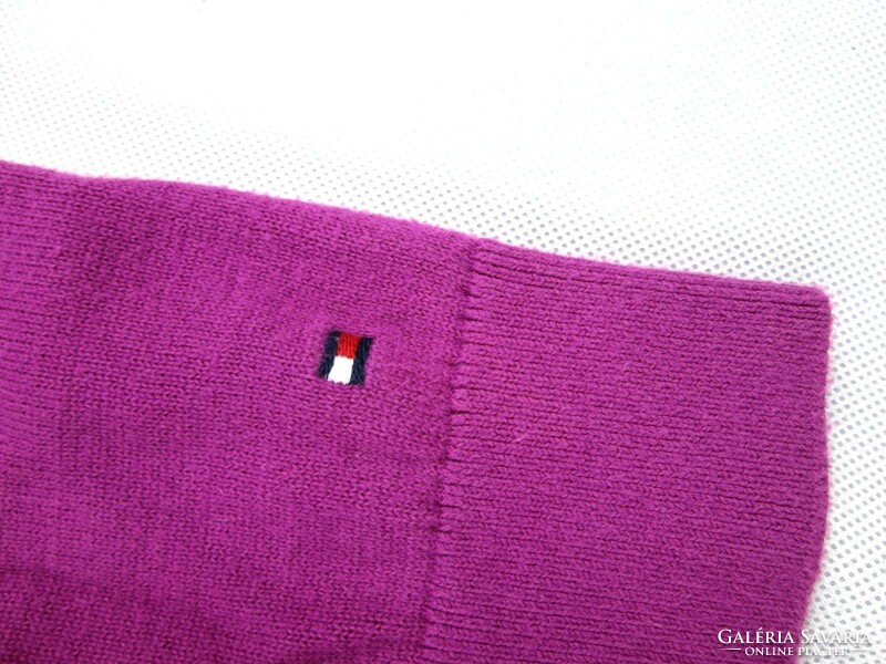 Original tommy hilfiger (m) check pattern women's long sleeve cardigan top